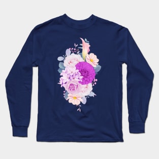 Floral Clipart purple flowers Long Sleeve T-Shirt